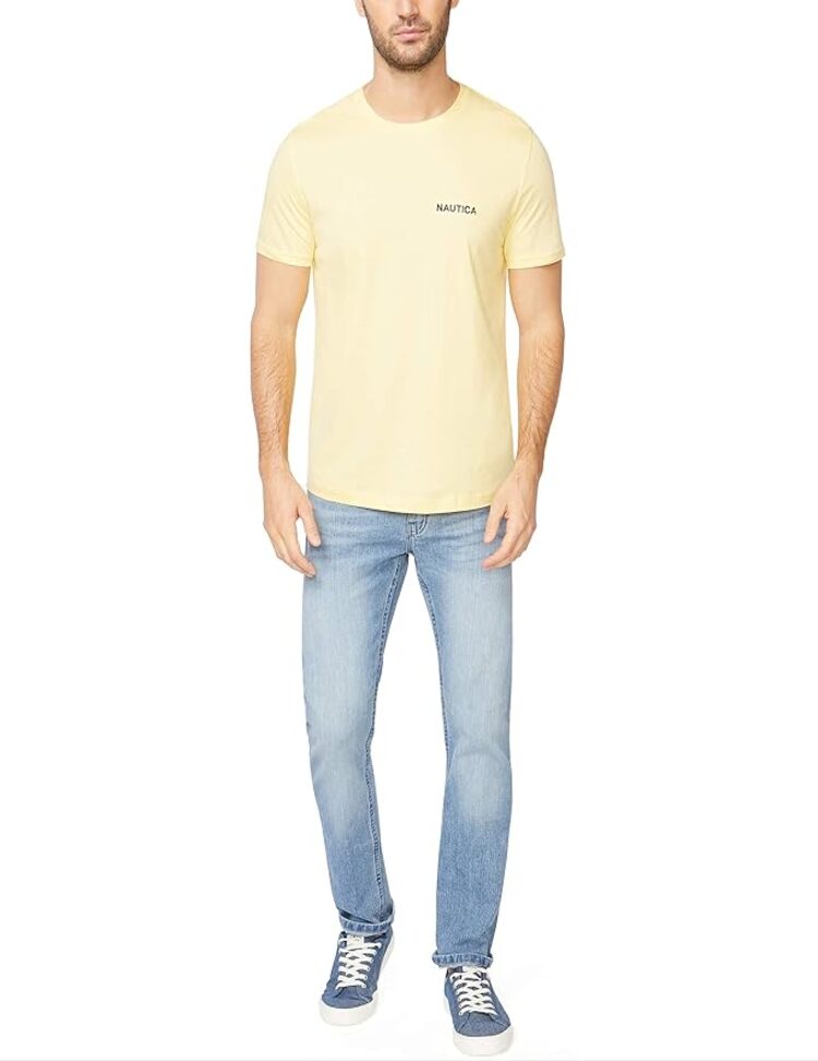 Playera Nautica De Manga Corta Con Cuello Redondo Liso Para Hombre