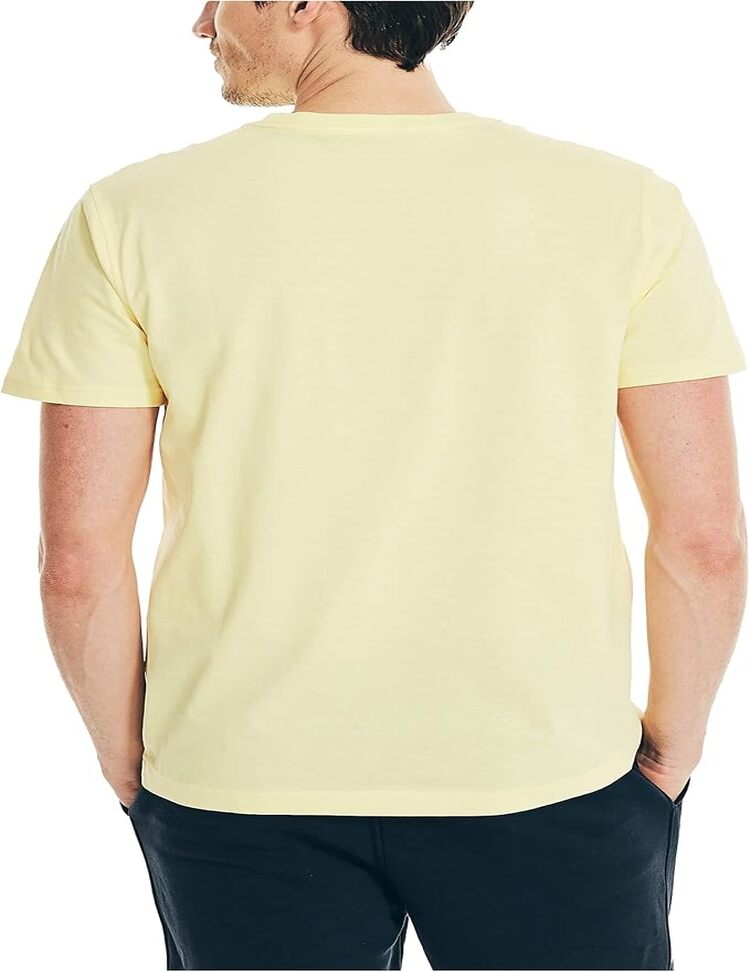 Playera Nautica De Manga Corta Con Cuello Redondo Liso Para Hombre