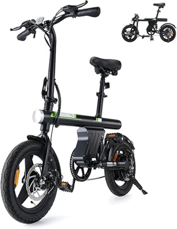 Isinwheel U1 Bicicleta Electrica Plegable Para Adultos Y Adolescentes, De Combinación De Cadena De 1.2M,Máxima De 1000W Velocidad Máxima 32KM/H,Pas Hasta 60KM, Tres Modos De Velocidad, Negro